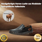 🐂 Men's calf leather casual shoes 👞 Hand-stitched, easy to put on and take off ✅ Arch support, pain relief - comfortable walking