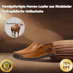 🐂 Men's calf leather casual shoes 👞 Hand-stitched, easy to put on and take off ✅ Arch support, pain relief - comfortable walking