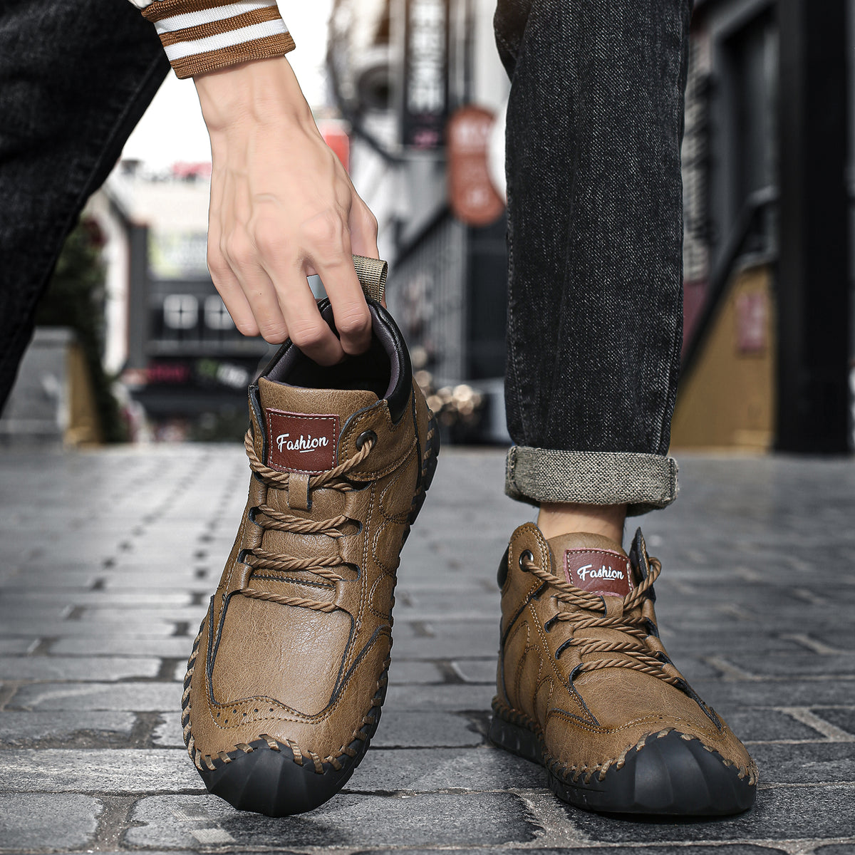 🔥Letzter Tag Verkauf🐂 Freizeitschuhe für Herren aus australischem Kalbsleder👞Handgenäht für einfaches An- und Ausziehen✅ Fußgewölbeunterstützung zur Schmerzlinderung