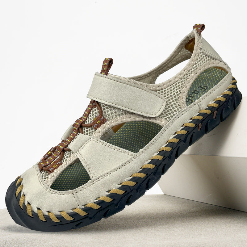 🔥On This Week Sale 70% OFF🔥Mens Casual Comfy Leather Slip On Sandals, Comfy Orthopedic Walking Shoes