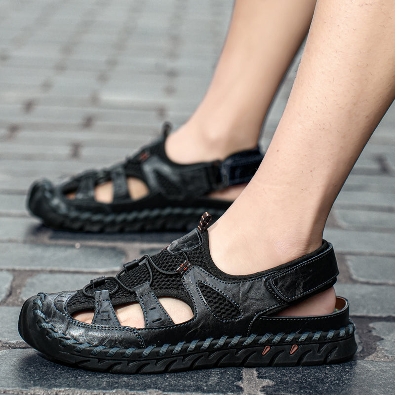 🔥Letzter Tag 70 % Rabatt🔥 Lässige, bequeme Ledersandalen für Herren, bequeme orthopädische Wanderschuhe 