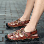 🔥Letzter Tag 70 % Rabatt🔥 Lässige, bequeme Ledersandalen für Herren, bequeme orthopädische Wanderschuhe 