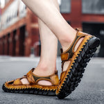 🔥On This Week Sale 70% OFF🔥Mens Casual Comfy Leather Slip On Sandals, Comfy Orthopedic Walking Shoes