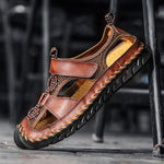 🔥On This Week Sale 70% OFF🔥Mens Casual Comfy Leather Slip On Sandals, Comfy Orthopedic Walking Shoes