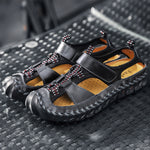 🔥On This Week Sale 70% OFF🔥Mens Casual Comfy Leather Slip On Sandals, Comfy Orthopedic Walking Shoes