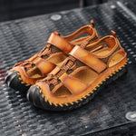 🔥On This Week Sale 70% OFF🔥Mens Casual Comfy Leather Slip On Sandals, Comfy Orthopedic Walking Shoes