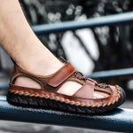 🔥On This Week Sale 70% OFF🔥Mens Casual Comfy Leather Slip On Sandals, Comfy Orthopedic Walking Shoes