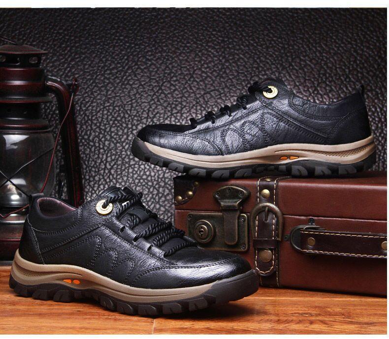 Letzter Tag 70 % RABATT🔥Lässige Herrenschuhe aus Leder mit guter Fußgewölbeunterstützung und rutschfester, atmungsaktiver Outdoor-Wanderschuhe