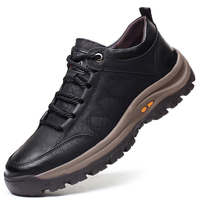 Letzter Tag 70 % RABATT🔥Lässige Herrenschuhe aus Leder mit guter Fußgewölbeunterstützung und rutschfester, atmungsaktiver Outdoor-Wanderschuhe